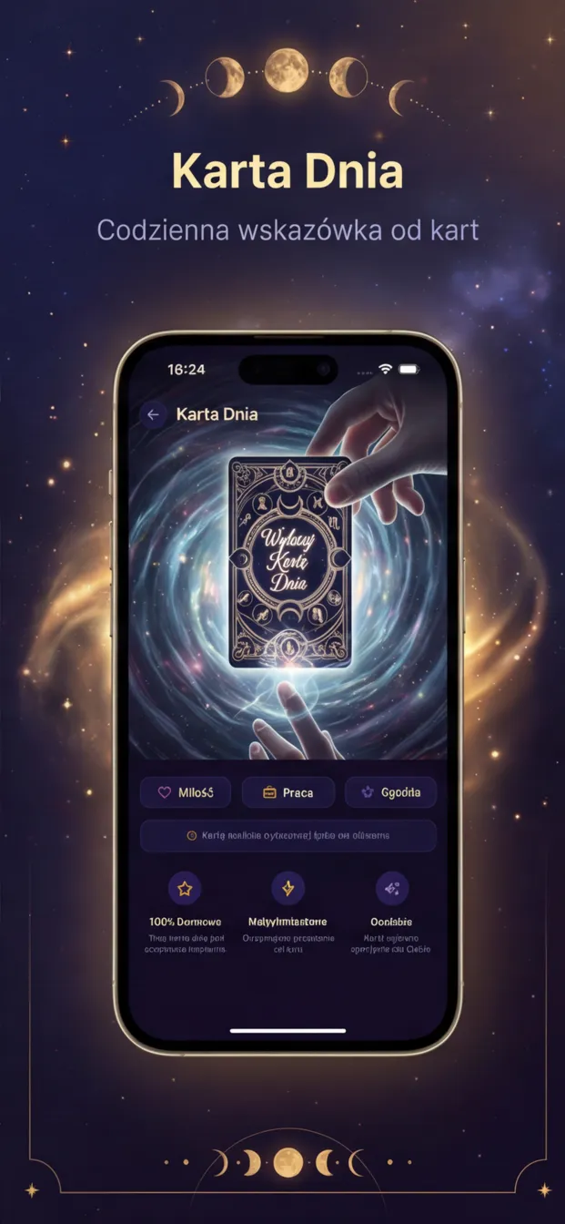 Karta dnia w aplikacji do tarota Moja Wróżba
